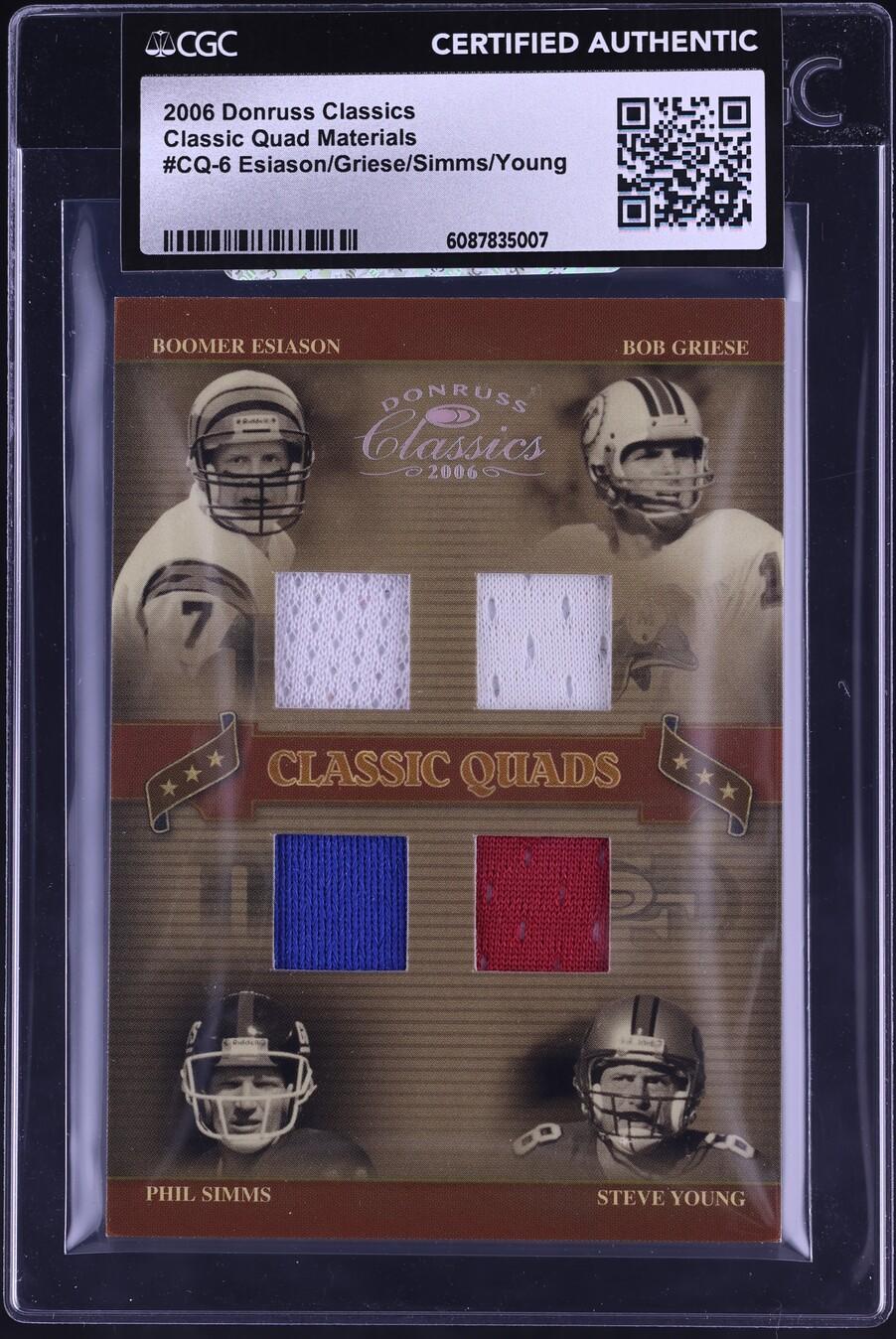 Quad Esiason Griese Simms Young PATCH /50