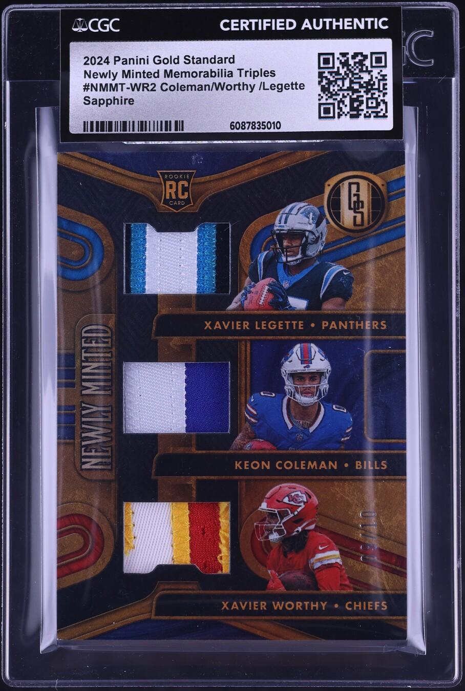 Standard Newly Minted Sapphire Coleman Worthy Legette RC PATCH /10