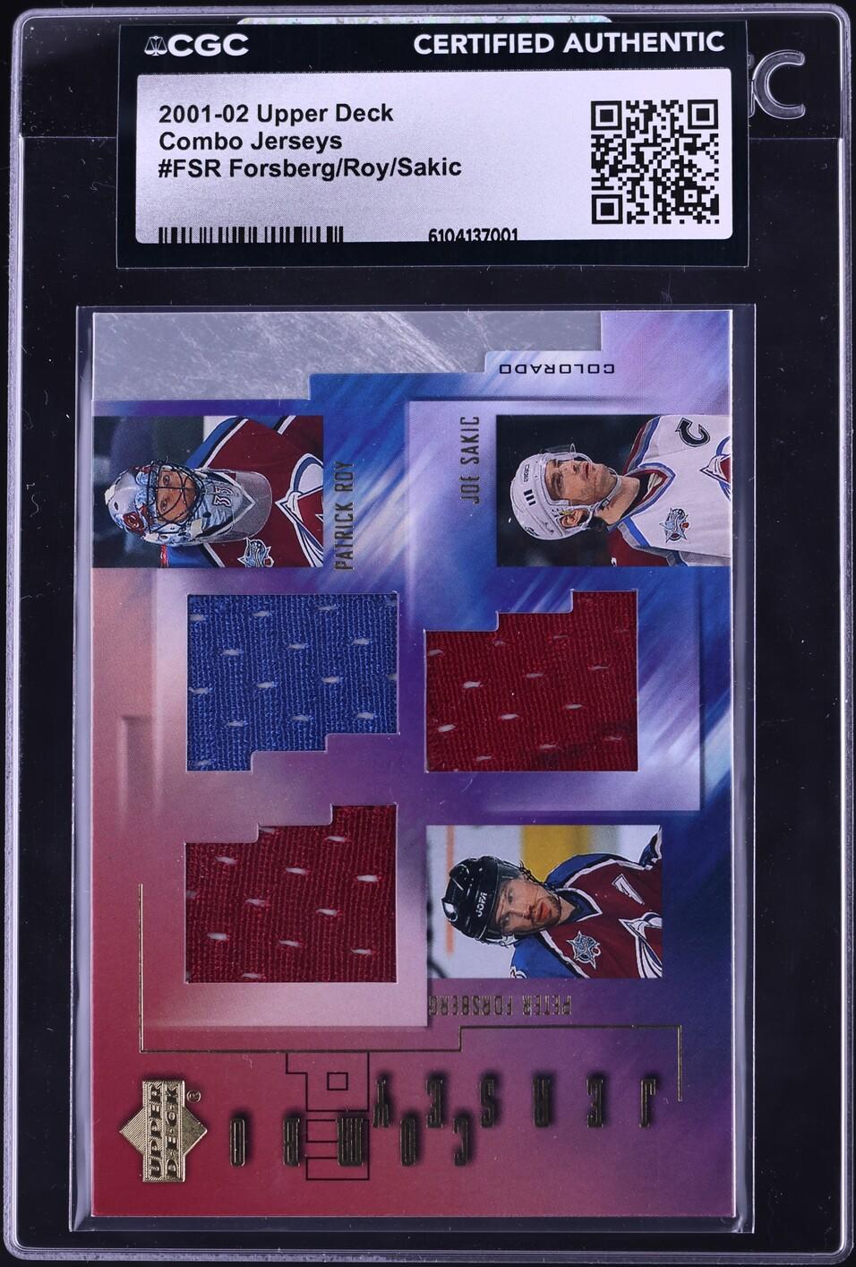 Combo Jerseys Forsberg/Roy/Sakic