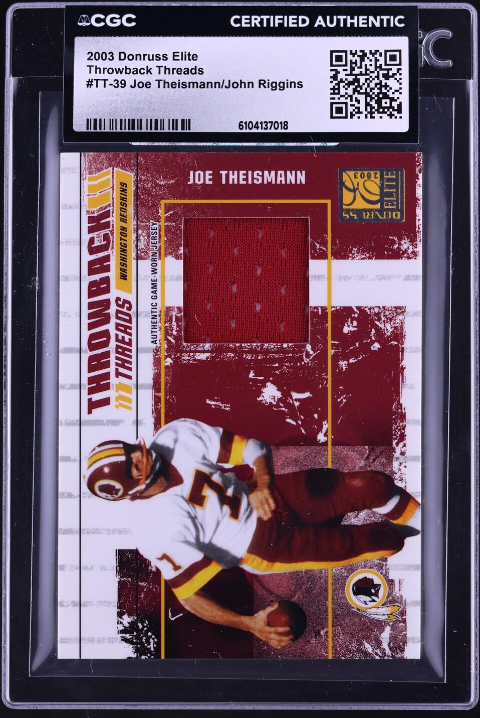 Throwback Threads Joe Theismann/John Riggins