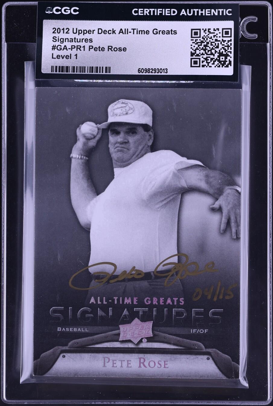 All-Time Greats Signatures Level 1 Pete Rose AUTO /15
