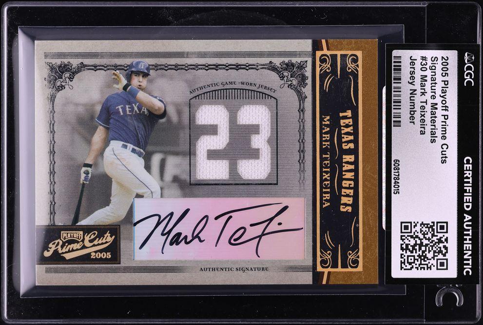 Jersey Number Mark Teixeira PATCH AUTO /10