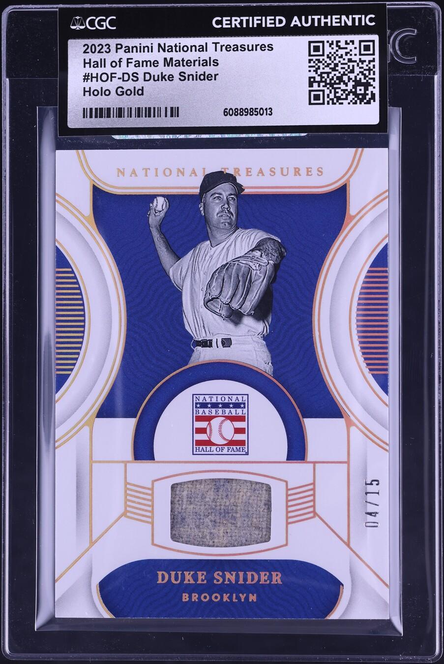 Of Fame Holo Gold Duke Snider PATCH /15